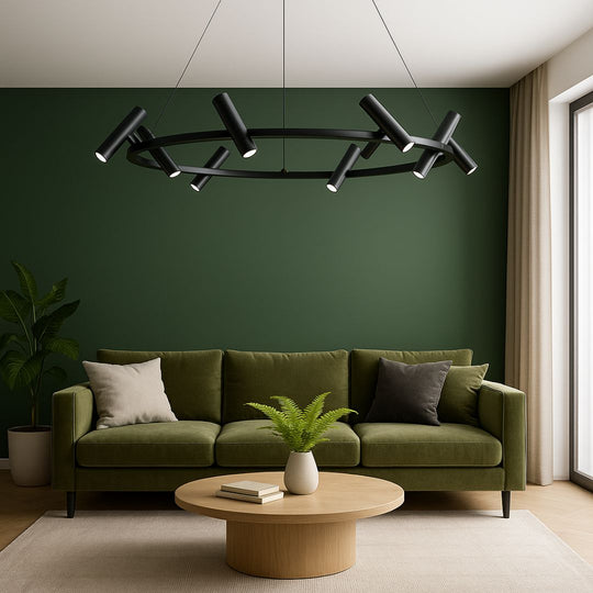 Harman LED Chandelier, 29W, 8 Sources, Neutral Light, Black Modern Chandeliers Προεπιλεγμένος τίτλος Alessandro Design