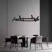 Harman LED Chandelier, 29W, 8 Sources, Neutral Light, Black Modern Chandeliers Προεπιλεγμένος τίτλος Alessandro Design