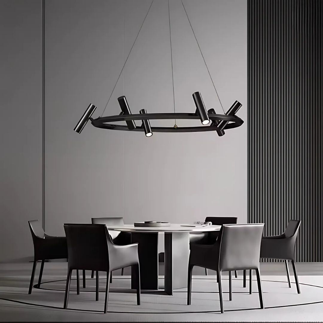Harman LED Chandelier, 29W, 8 Sources, Neutral Light, Black Modern Chandeliers Προεπιλεγμένος τίτλος Alessandro Design