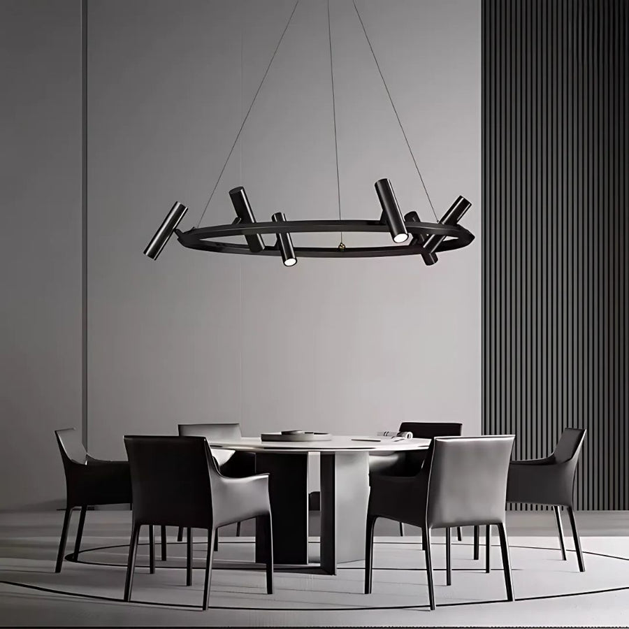 Harman LED Chandelier, 29W, 8 Sources, Neutral Light, Black Modern Chandeliers Προεπιλεγμένος τίτλος Alessandro Design