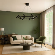 Harman LED Chandelier, 29W, 8 Sources, Neutral Light, Black Modern Chandeliers Προεπιλεγμένος τίτλος Alessandro Design