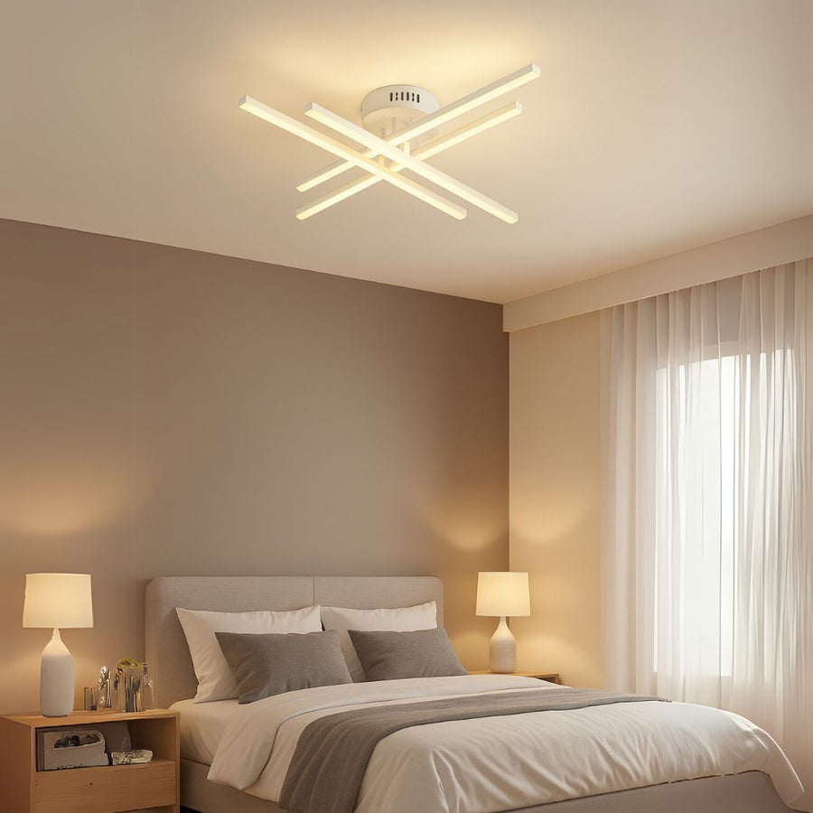 Πολυέλαιος LED με Τηλεχειριστήριο GIO, 54W, 4 Στοιχεία, Κρύο/Ζεστό/Ουδέτερο φως, Ρυθμιζόμενο, Λευκός πολυέλαιος LED με Τηλεχειριστήριο Προεπιλεγμένος τίτλος Alessandro Design