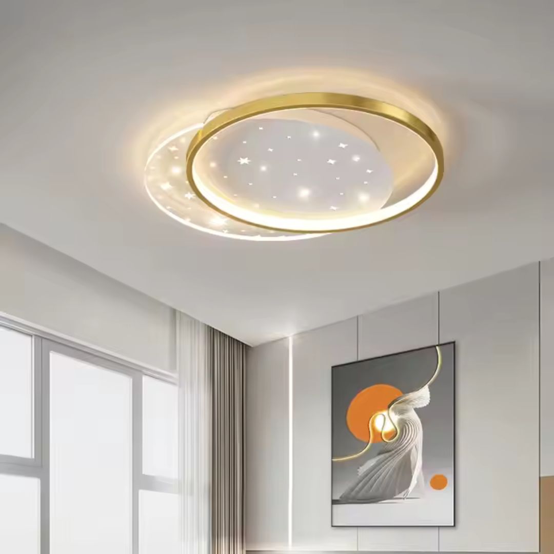 Πολυέλαιος LED με τηλεχειριστήριο LUNARO 38W, 2 κύκλοι, κρύο/ζεστό/ουδέτερο φως, ρυθμιζόμενο, χρυσό λευκό πολυέλαιοι LED με τηλεχειριστήριο Προεπιλεγμένος τίτλος Alessandro Design