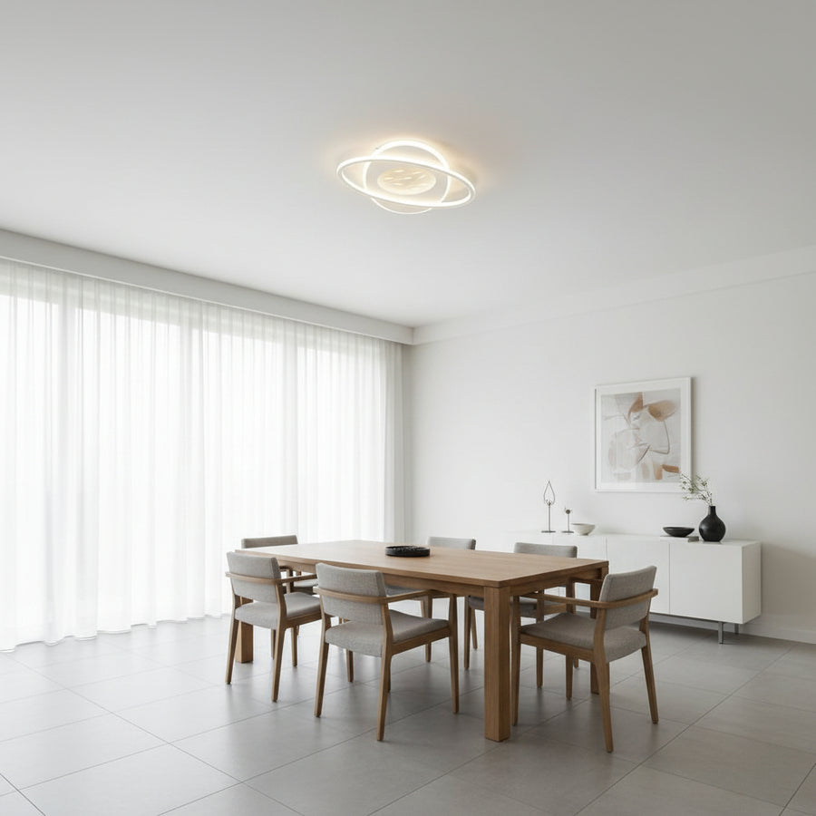 Πολυέλαιος LED με τηλεχειριστήριο VOLTA 96W, Οβάλ, Κρύο/Ζεστό/Ουδέτερο φως, Ρυθμιζόμενο, Λευκός πολυέλαιος LED με τηλεχειριστήριο Προεπιλεγμένος τίτλος Alessandro Design