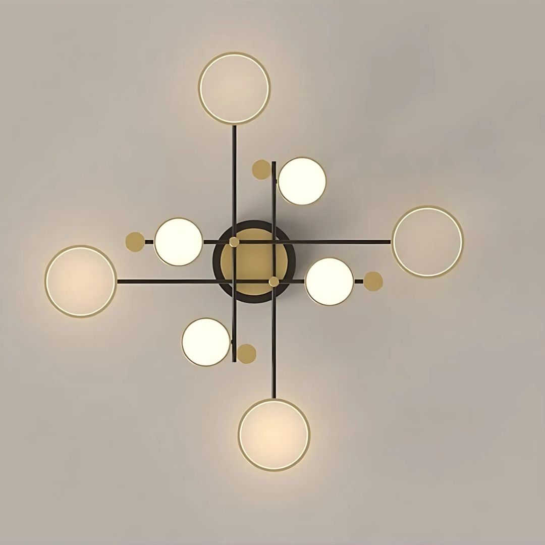 Πολυέλαιος LED με Τηλεχειριστήριο MARIA, 8 Στοιχεία, 44W, Θερμό/Κρύο/Ουδέτερο φως, Ρυθμιζόμενο, Χρυσό Πολυέλαιοι LED με Τηλεχειριστήριο Προεπιλεγμένος τίτλος Alessandro Design