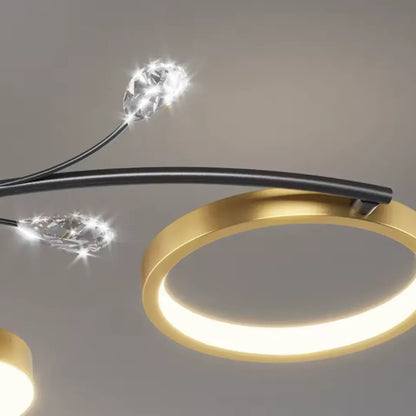 Πολυέλαιος LED με Τηλεχειριστήριο KARINA, 65W, 8 Στοιχεία, Θερμό/Κρύο/Ουδέτερο φως, Ρυθμιζόμενο, Χρυσοί πολυέλαιοι LED με Τηλεχειριστήριο Προεπιλεγμένος τίτλος Alessandro Design
