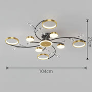 Πολυέλαιος LED με Τηλεχειριστήριο KARINA, 65W, 8 Στοιχεία, Θερμό/Κρύο/Ουδέτερο φως, Ρυθμιζόμενο, Χρυσοί πολυέλαιοι LED με Τηλεχειριστήριο Προεπιλεγμένος τίτλος Alessandro Design