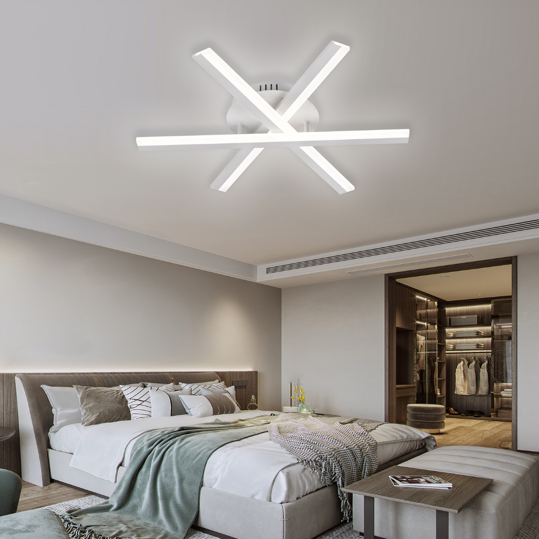 Πολυέλαιος LED με τηλεχειριστήριο ZOE, 40W, Κρύο/Ζεστό/Ουδέτερο φως, Ρυθμιζόμενο, Λευκός πολυέλαιος LED με τηλεχειριστήριο Προεπιλεγμένος τίτλος Alessandro Design