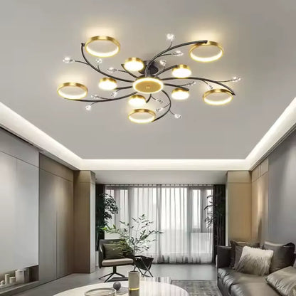 Πολυέλαιος LED με Τηλεχειριστήριο KARINA, 68W, 10 Στοιχεία, Θερμό/Ψυχρό/Ουδέτερο φως, Ρυθμιζόμενο, Χρυσοί πολυέλαιοι LED με Τηλεχειριστήριο Προεπιλεγμένος τίτλος Alessandro Design