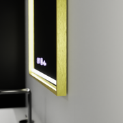 Καθρέφτης LED αφής RAYNA, 60x80 cm, λειτουργία Demister, Βουρτσισμένο χρυσό πλαίσιο Καθρέφτες Korman E Προεπιλεγμένος τίτλος Alessandro Design