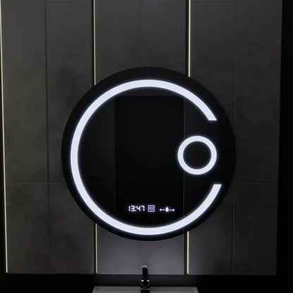 Στρογγυλός καθρέφτης LED, 60 cm, Visio MotionGlow Marcello, Σύστημα αποθαμβώματος, Ρολόι & Θερμόμετρο, Καλλυντικός Μεγεθυντικός φακός, Καθρέφτες με δυνατότητα ρύθμισης ρύθμισης Marcello Προεπιλεγμένος τίτλος Alessandro Design