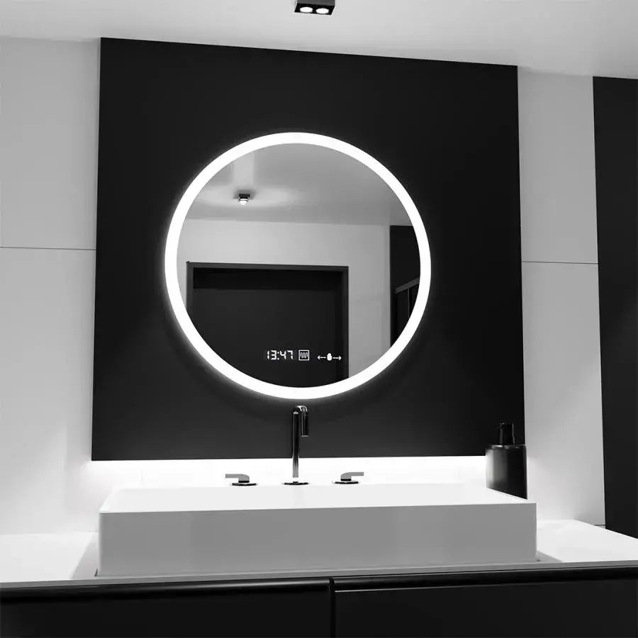 LED Στρογγυλός καθρέφτης, 70 cm, Elysee MotionGlow Marcello, Σύστημα αποθαμβώματος, Ρολόι & Θερμόμετρο, Καθρέφτες Dimabila Marcello Προεπιλεγμένος τίτλος Alessandro Design