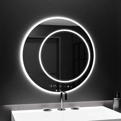 Στρογγυλός καθρέφτης LED, 60 εκ., July Touch Marcello, Σύστημα αποθολώματος, Ρολόι & Θερμόμετρο, Καθρέφτες Dimabila Marcello Προεπιλεγμένος τίτλος Alessandro Design