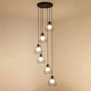 Chandelier Diamond Shape, STRUCTURE, 6x E27, Black, Metal Luster Βιομηχανικός προεπιλεγμένος τίτλος Alessandro Design