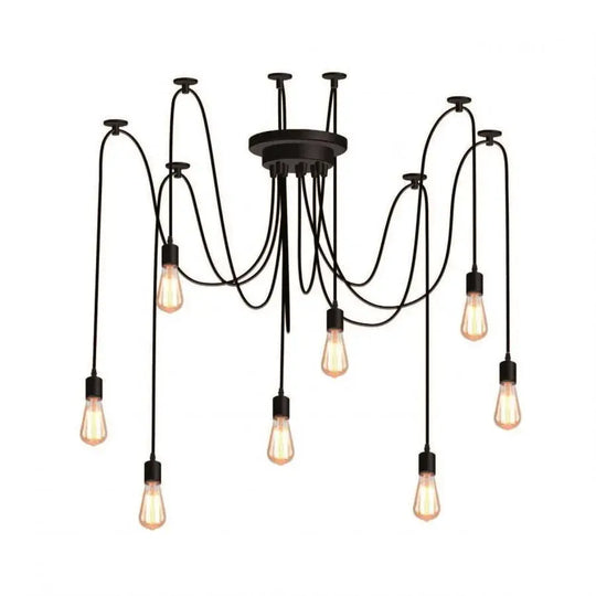 Kappa Chandelier 8xE27, Black, Metal, 730/8 Modern bulb chandeliers Προεπιλεγμένος τίτλος Alessandro Design