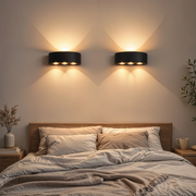 Ellis Εξωτερικό φως τοίχου LED, 6W, 6 πηγές φωτός, ζεστό φως, μαύρα φώτα τοίχου εξωτερικού χώρου Προεπιλεγμένος τίτλος Alessandro Design