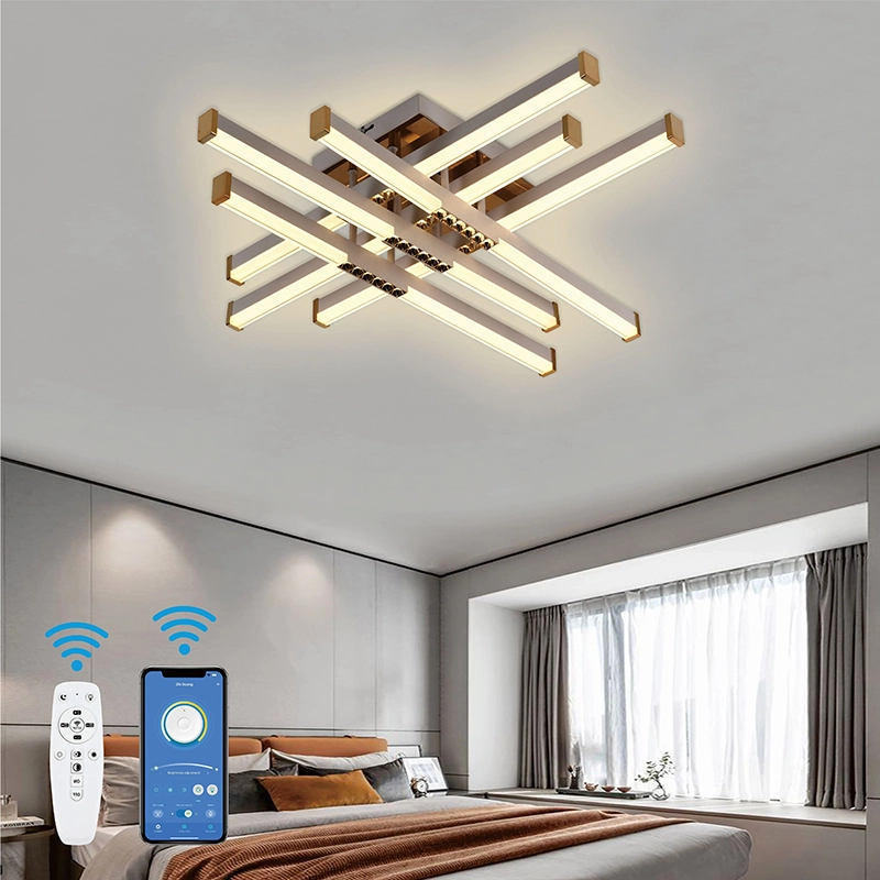 Πολυέλαιος LED με Τηλεχειριστήριο AXIAL, 83W, 6 Στοιχεία, Κρύο/Ζεστό/Ουδέτερο φως, Ρυθμιζόμενο, Λευκός πολυέλαιος LED με Τηλεχειριστήριο Προεπιλεγμένος τίτλος Alessandro Design