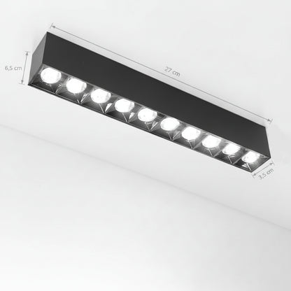 Γραμμικό πλέγμα προβολέα LED Εφαρμοσμένο 15 W, ουδέτερο φως 4000K, 10 πηγές, 27 x 3,5 x 6,5 cm φώτα οροφής LED Προεπιλεγμένος τίτλος Alessandro Design