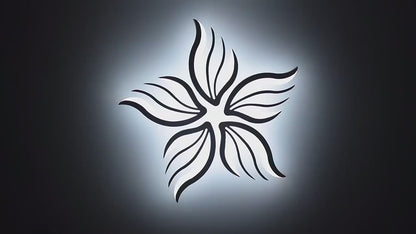Πολυέλαιος LED με τηλεχειριστήριο SAKURA 62W, 5 πέταλα, Κρύο/Ζεστό/Ουδέτερο φως, Ρυθμιζόμενο, Λευκό