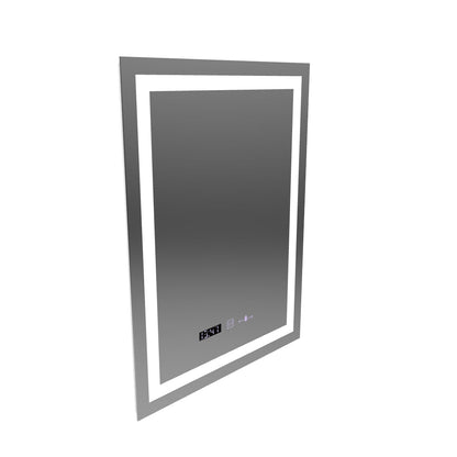 Ορθογώνιος καθρέφτης LED, 60x80cm, Verite MotionGlow Marcello, Σύστημα Demister, Ρολόι & Θερμόμετρο, Ρυθμιζόμενο