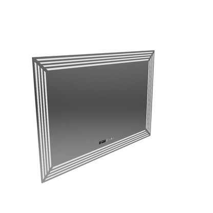Ορθογώνιος καθρέφτης LED, 80x60cm, Αισθητήρας Venezia MotionGlow Marcello, Σύστημα αποθαμβώματος, Ρολόι & Θερμόμετρο, Dimabila