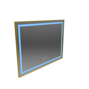 Καθρέφτης LED Touch Kariri, 80x60 cm, Λειτουργία Demist, Ροζ χρυσό βουρτσισμένο πλαίσιο