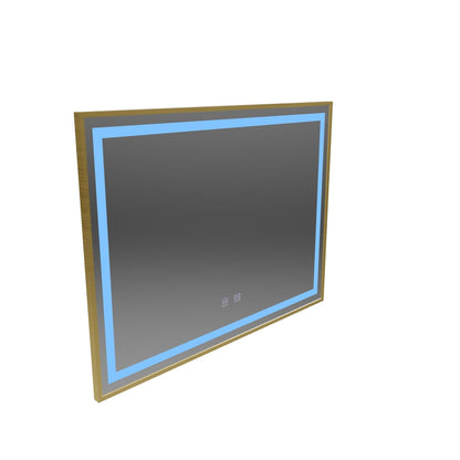 Καθρέφτης LED Touch Kariri, 80x60 cm, Λειτουργία Demist, Ροζ χρυσό βουρτσισμένο πλαίσιο