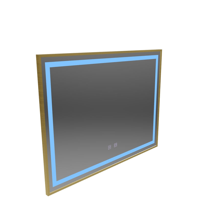 Καθρέφτης LED Touch Kariri, 80x60 cm, Λειτουργία Demist, Ροζ χρυσό βουρτσισμένο πλαίσιο