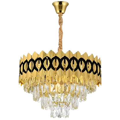Crystal Chandelier PIERREFONDS Nobile 5xE14, Διάμετρος 38,5cm, Γυαλιστερό Χρυσό, Ρυθμιζόμενο Ύψος Crystal Chandeliers Προεπιλεγμένος τίτλος Alessandro Design