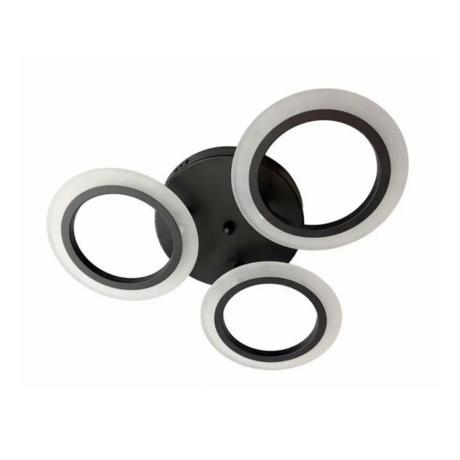 LARGE LED Chandelier 41W, 3 Circles, Cold/Werm/Neutral light, Black LED Chandeliers Προεπιλεγμένος τίτλος Alessandro Design
